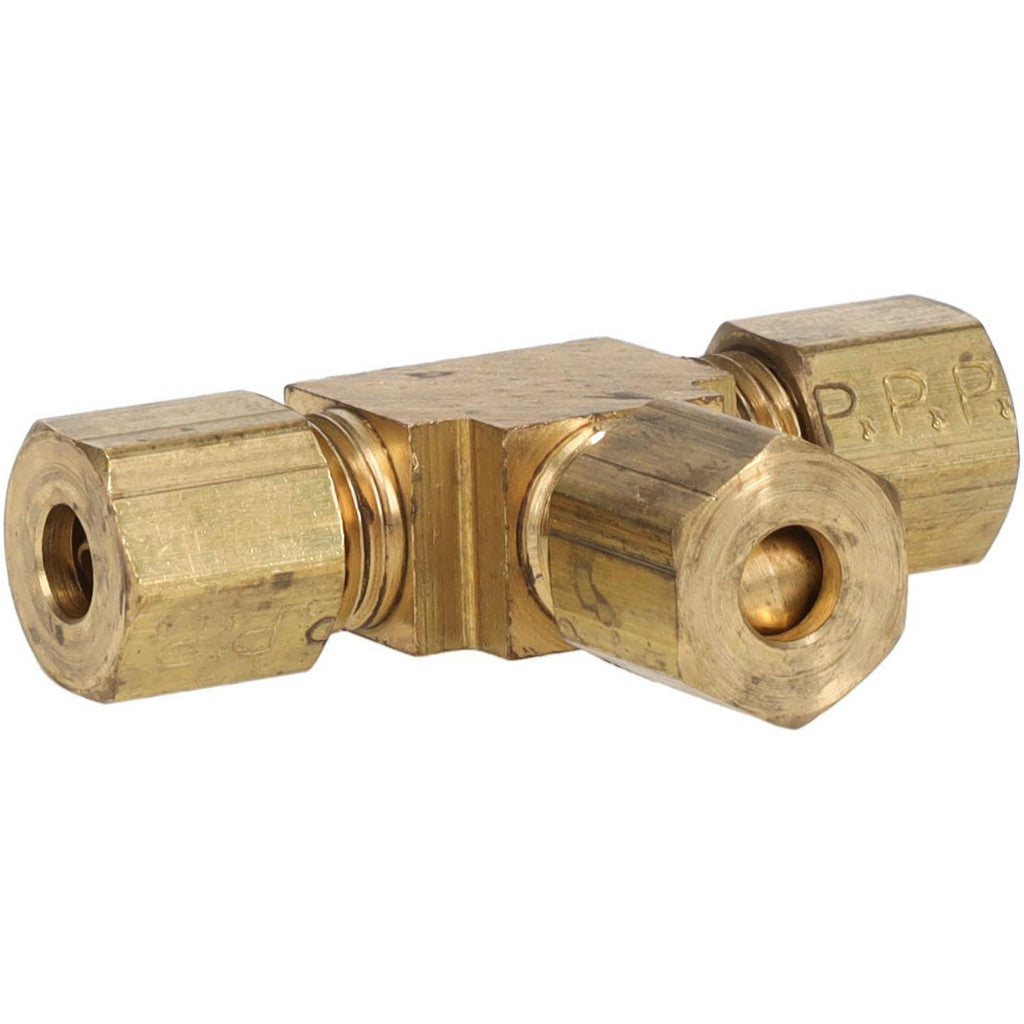 Parker 264C-3 Compression Tube Union Tee: 3/16" Tube OD, Compression x Compression x Compression