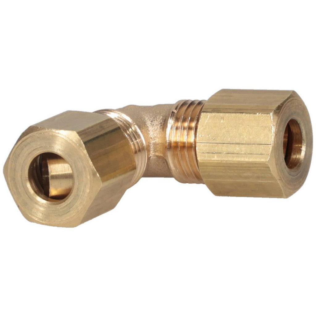 Parker 165C-4 Compression Tube Union Elbow: 7/16-24, 1/4" Tube OD, Compression x Compression