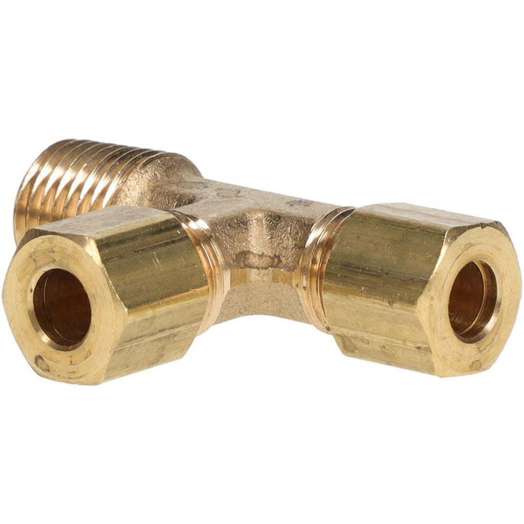 Parker 171C-4-4 Compression Tube Male Run Tee: 1/4-18, 1/4" Tube OD, Compression x MNPT x Compression