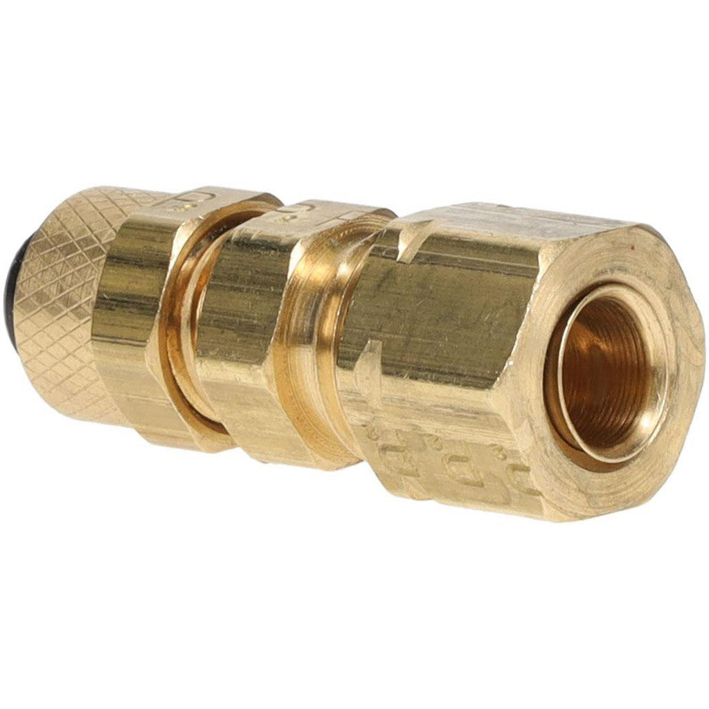 Parker 62PCA-4 Compression Tube Union: 3/8-24, 1/4" Tube OD, Compression x Compression