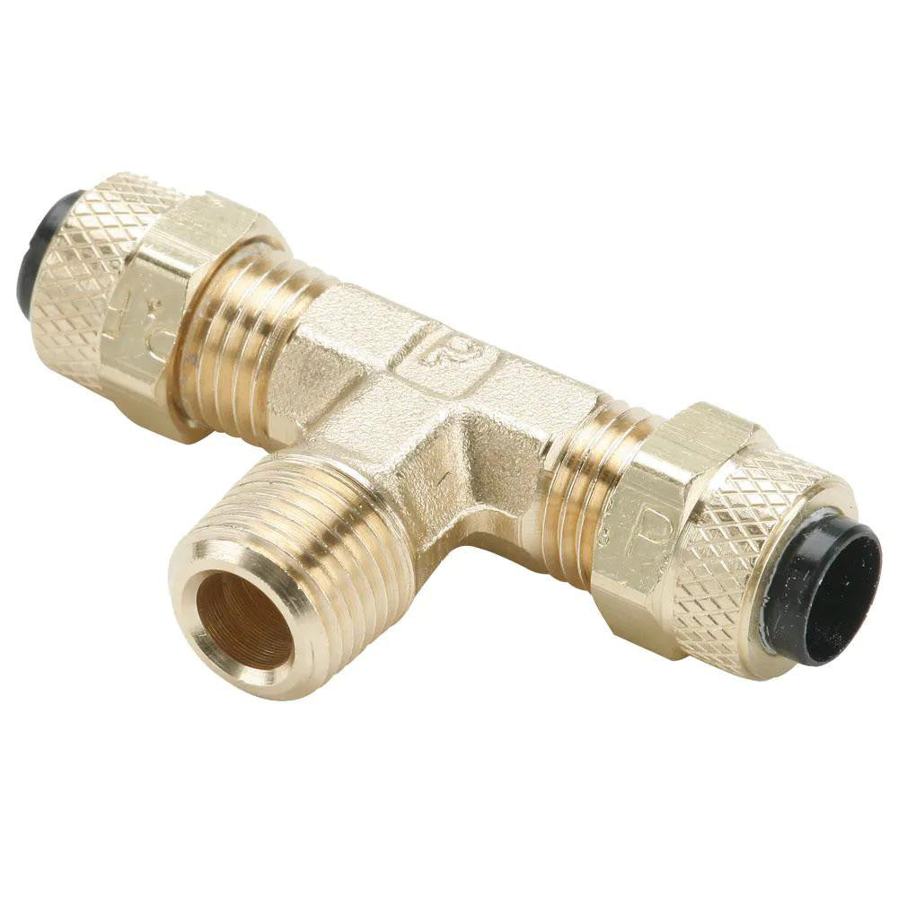 Parker 172P-4-4 Compression Tube Male Branch Tee: 1/4-18, 1/4" Tube OD, Compression x Compression x MNPT