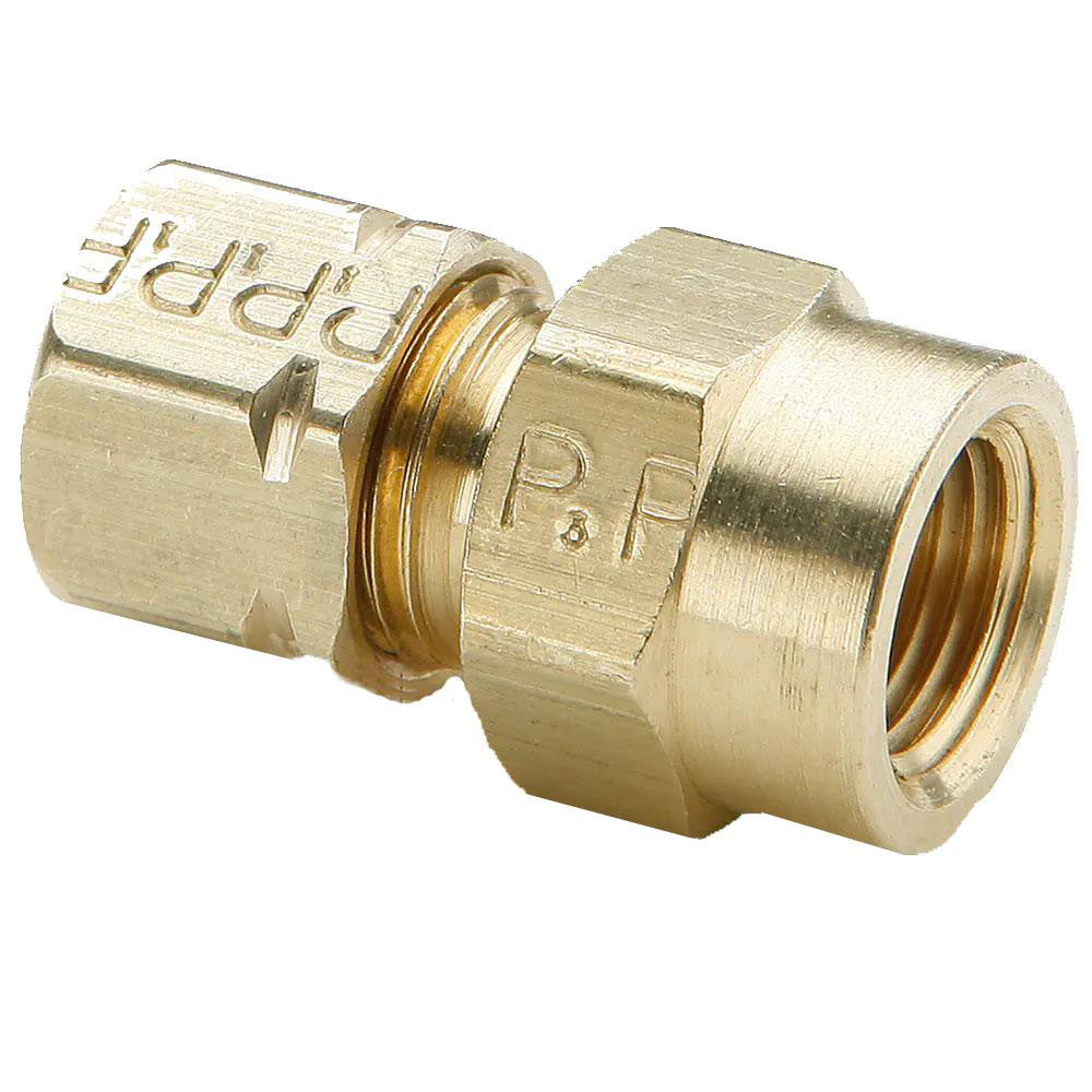 Parker 66CA-4-4 Compression Tube Connector: 1/4-18" Thread, Compression x FNPT