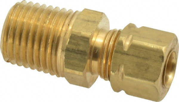 Parker 68CA-4-4 Compression Tube Male Connector: 1/4-18, 1/4" Tube OD, Compression x MNPTF