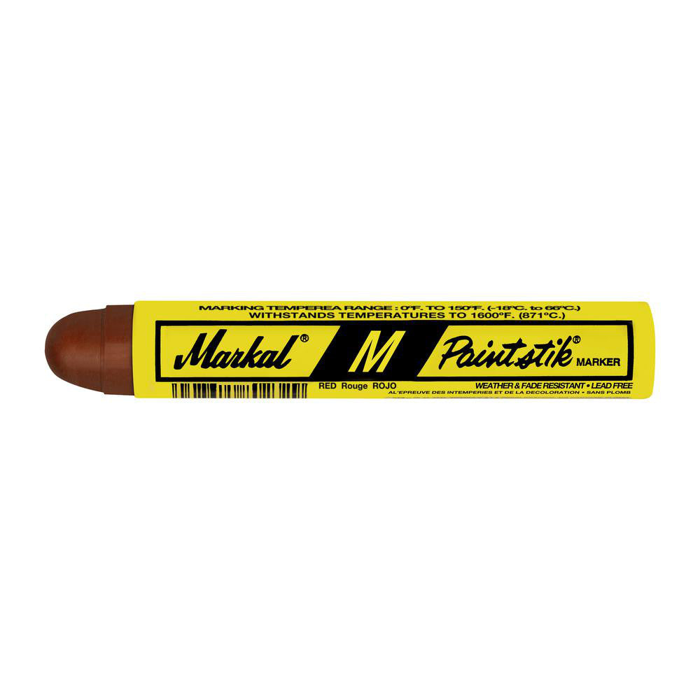 Markal 81922 Solid Paint Marker: Red, Oil Base, Round Tip