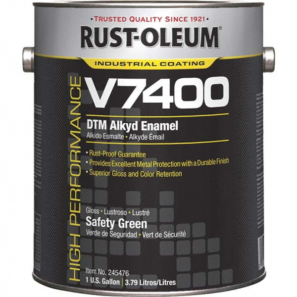 Rust-Oleum 245476 ROCAlkyd V7400 Direct-to-Metal Alkyd Enamel, Safety Green, Gloss, 1 Gallon