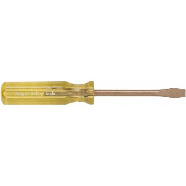 Ampco S-38 Slotted Screwdriver: 1/4" Width, 7-5/8" OAL, 4" Blade Length