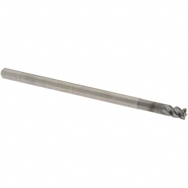 OSG 447100511 Corner Radius End Mill: 1/8" Dia, 1/8" LOC, 0.0100" Corner Radius, 4 Flute, Solid Carbide