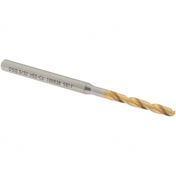 OSG 10093805 Screw Machine Drill Bit: 3/32" (0.0938) Dia, 130 deg, Cobalt