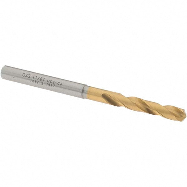 OSG 10171905 Screw Machine Drill Bit: 11/64" (0.1719) Dia, 130 deg, Cobalt