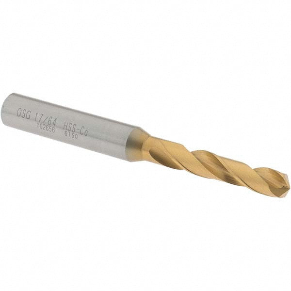 OSG 10265605 Screw Machine Drill Bit: 17/64" (0.2656) Dia, 130 deg, Cobalt