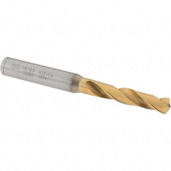 OSG 10296905 Screw Machine Drill Bit: 19/64" (0.2969) Dia, 130 deg, Cobalt