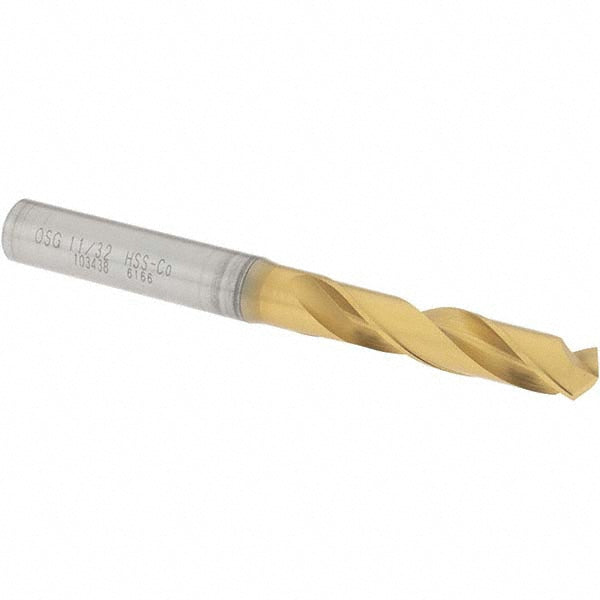 OSG 10343805 Screw Machine Drill Bit: 11/32" (0.3438) Dia, 130 deg, Cobalt