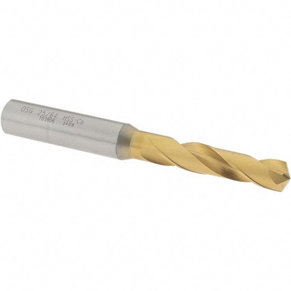 OSG 10390605 Screw Machine Drill Bit: 25/64" (0.3906) Dia, 130 deg, Cobalt