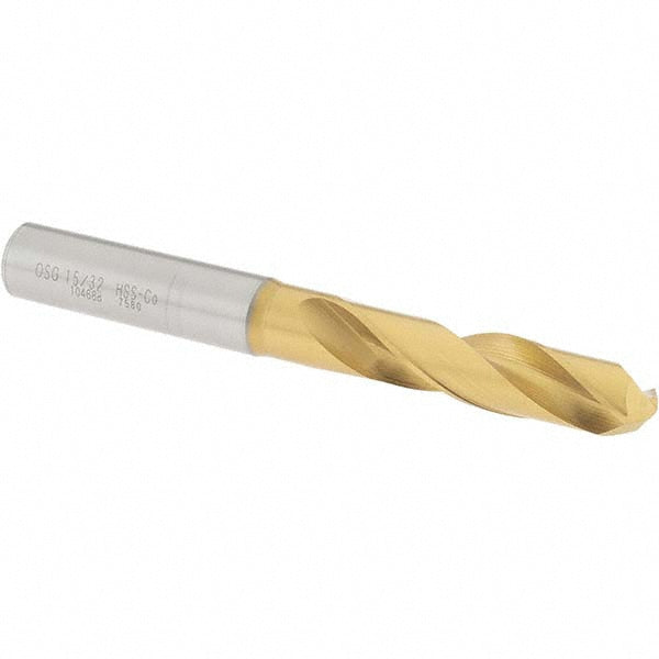 OSG 10468805 Screw Machine Drill Bit: 15/32" (0.4688) Dia, 130 deg, Cobalt