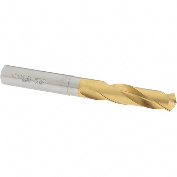 OSG 10484405 Screw Machine Drill Bit: 31/64" (0.4844) Dia, 130 deg, Cobalt