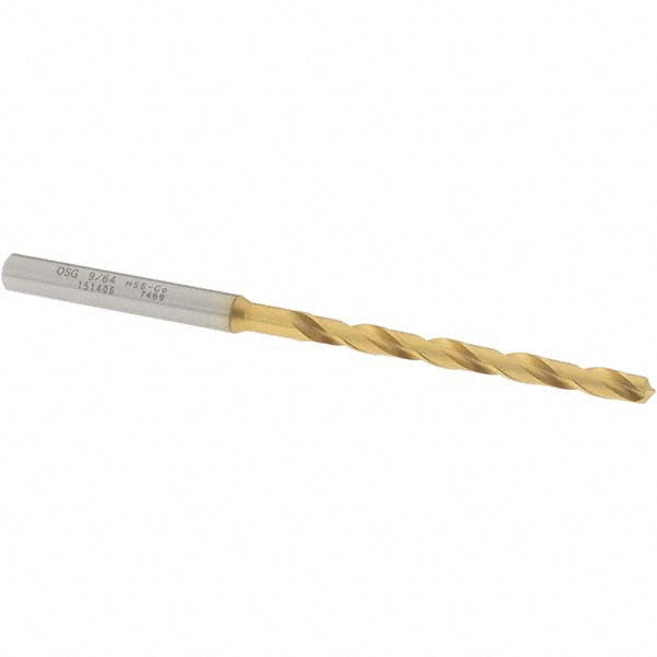 OSG 15140605 Jobber Length Drill Bit: 9/64" (0.1406) Dia, 130 deg, Cobalt