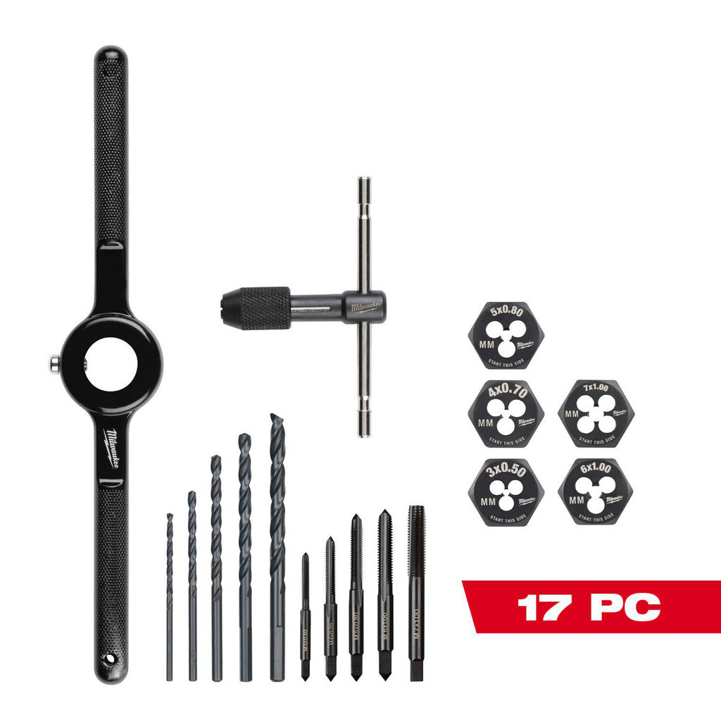 Milwaukee Tool 49-22-5601 17PC Metric Tap and Die Set