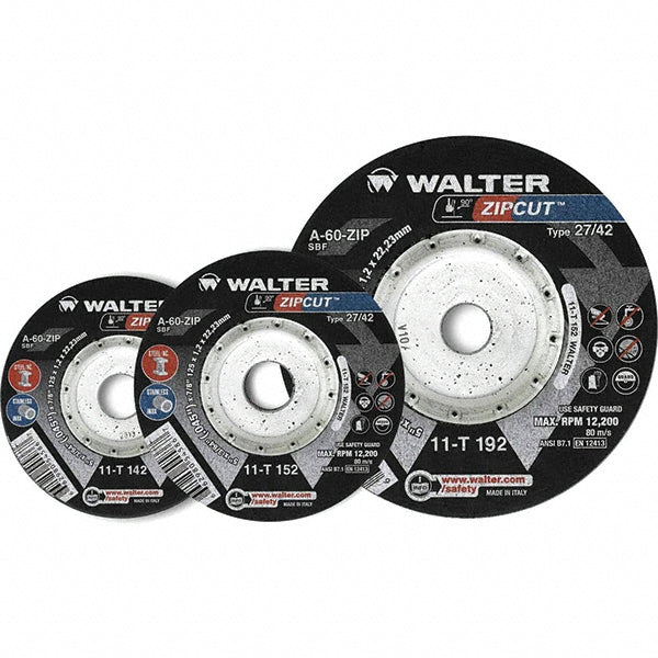 WALTER Surface Technologies 11T152 Cut-Off Wheel: 5 Dia, 3/64" Thick, 7/8" Hole (Pack of 25)