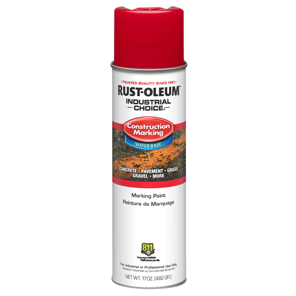 Rust-Oleum 264696 Industrial Choice M1400 Construction Marking Spray Paint, Safety Red, 17 oz (Pack of 12)