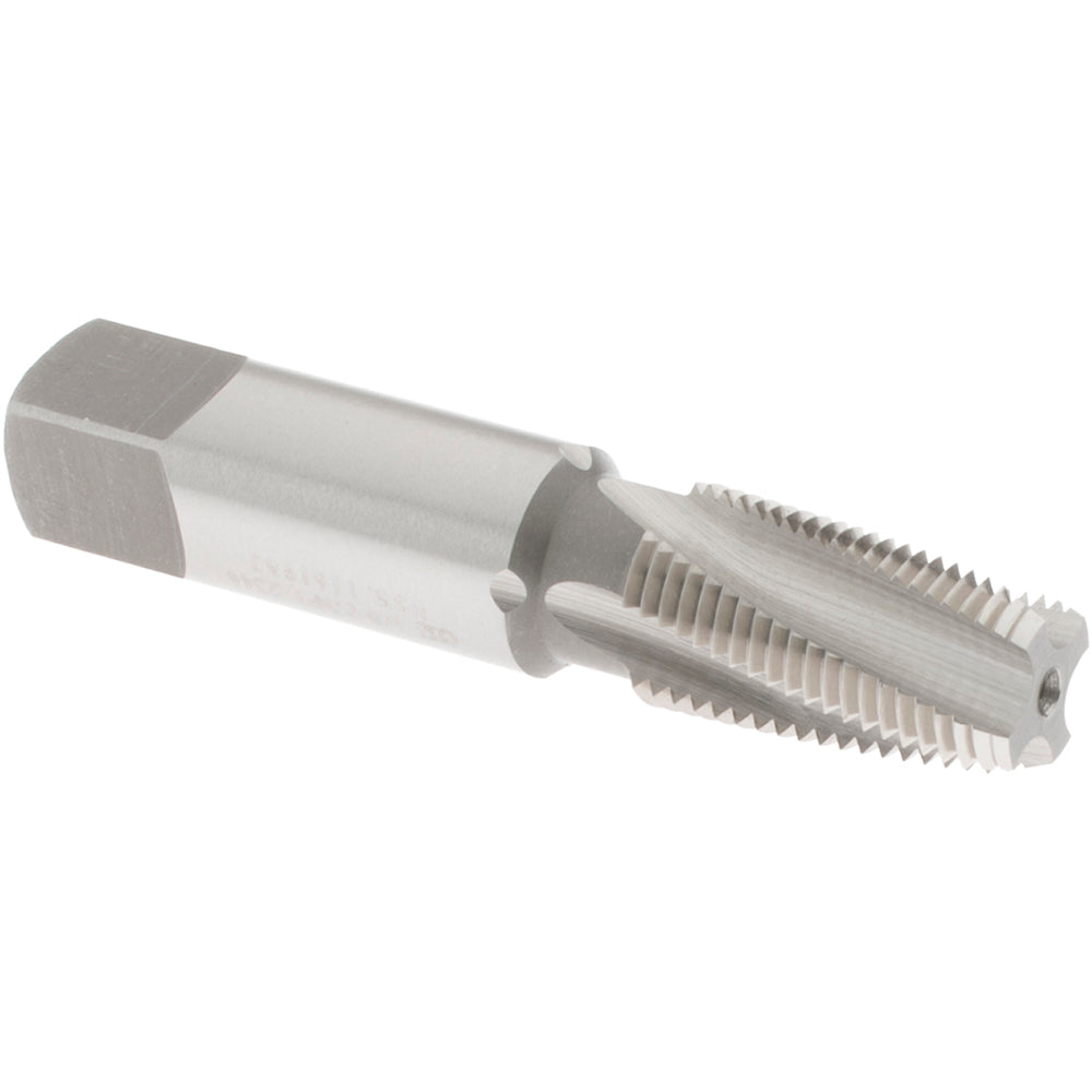 OSG 1250500 1/8-27 NPT, 15° Helix, 4 Flutes, Bottoming Chamfer, Bright Finish, High Speed Steel, Spiral Flute Pipe Tap