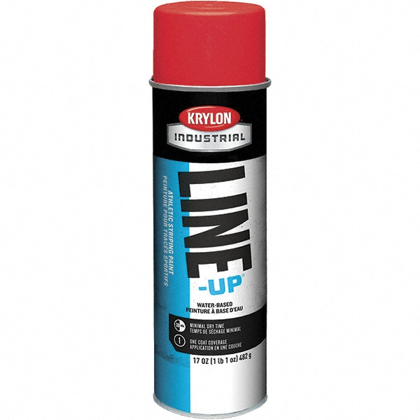 Krylon K00830808 Industrial LINE-UP Athletic Field Striping Aerosol Paint, Flat, Athletic Scarlet, 17 oz