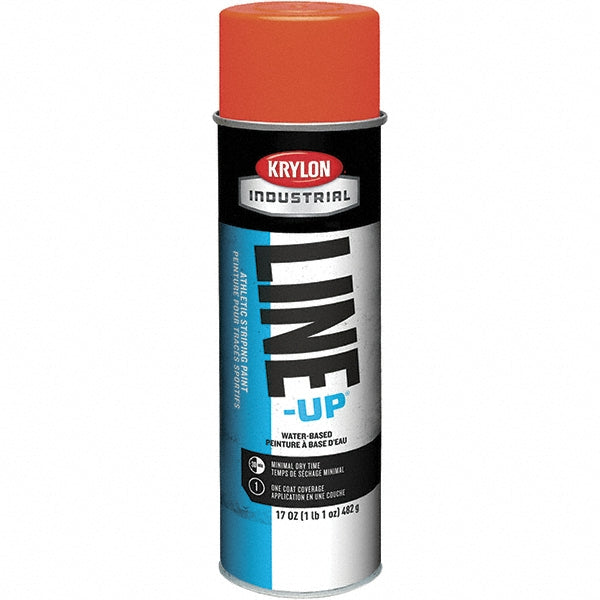 Krylon K00831408 Industrial LINE-UP Athletic Field Striping Aerosol Paint, Flat, Athletic Fluorescent Orange, 17 oz