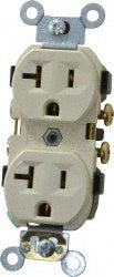 Leviton CR20-I Straight Blade Duplex Receptacle: NEMA 5-20R, 20 Amps, Self-Grounding