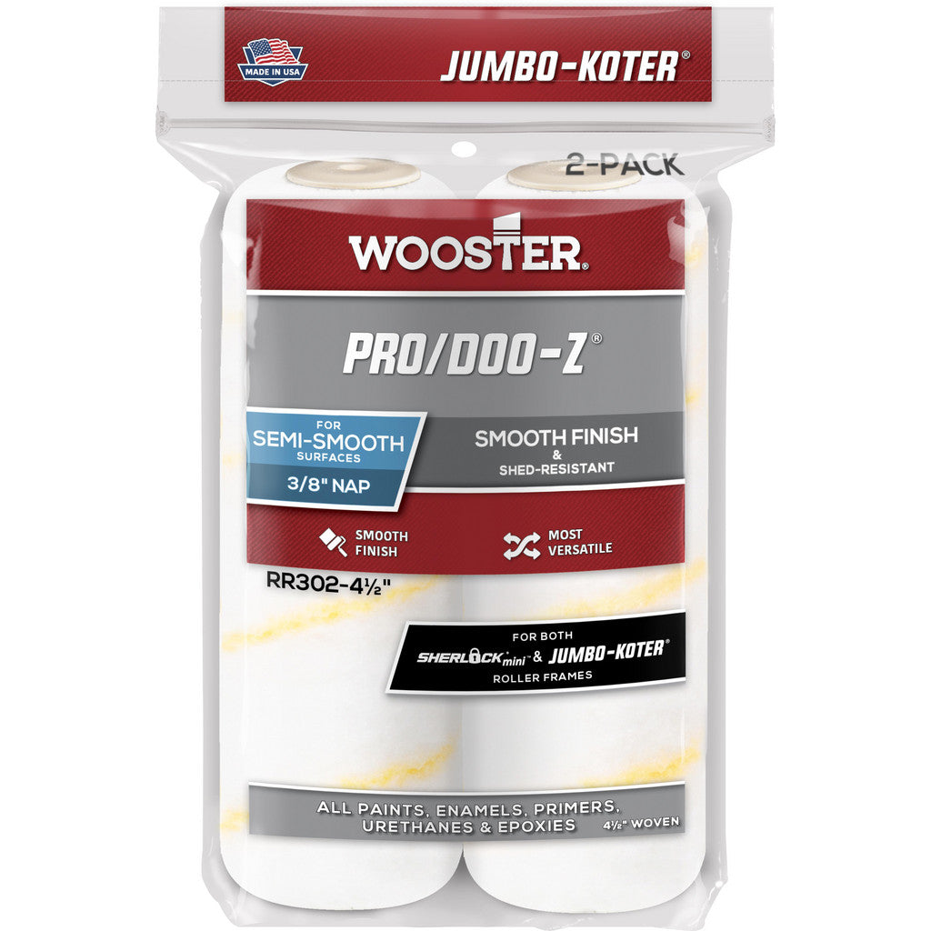 Wooster Brush RR302-41/2 General Purpose Paint Roller Cover: 3/8" Nap, 4-1/2" Wide