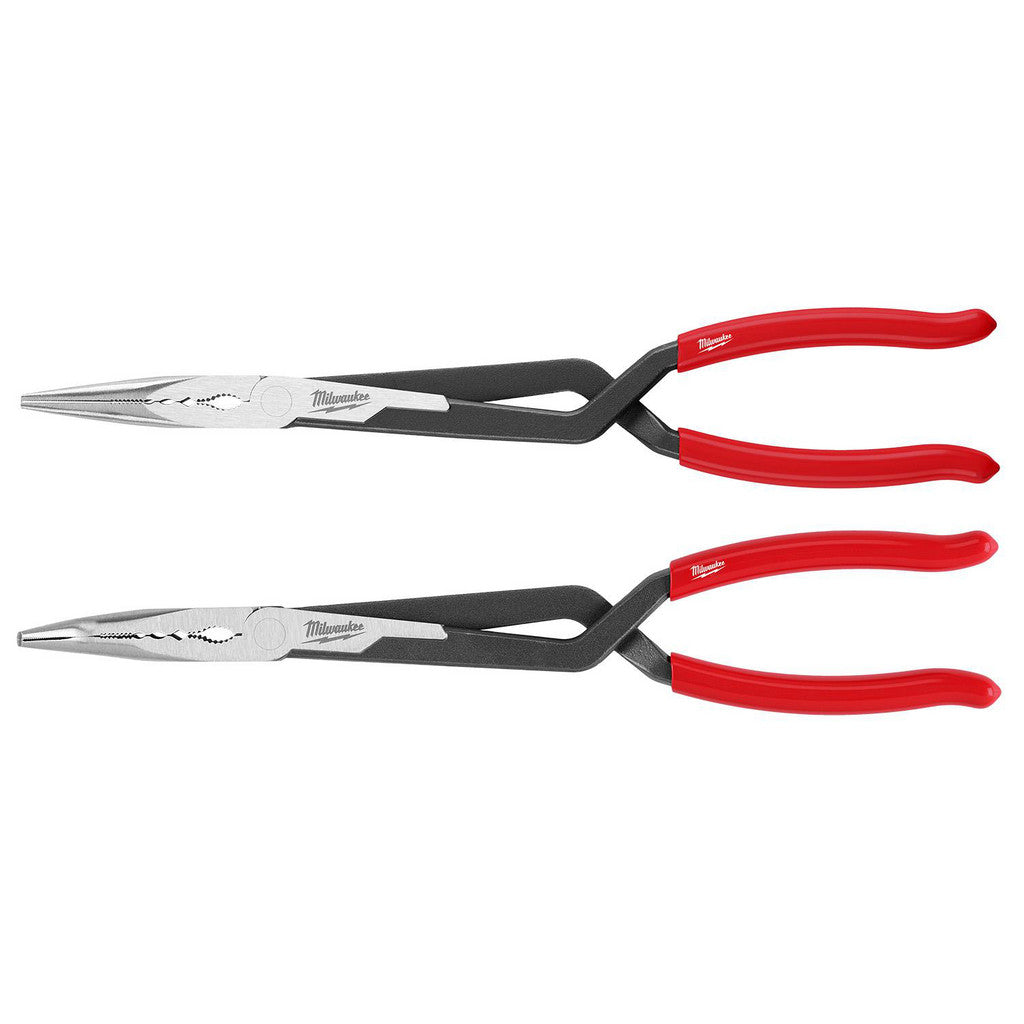 Milwaukee Tool 48-22-6542 2 Pc Long Reach Pliers Set: 13" Straight Nose & 13" 45 deg Nose