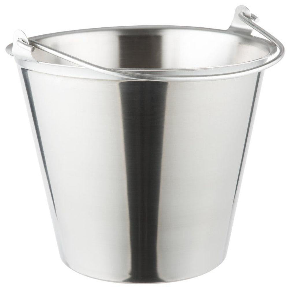VOLLRATH 58130 Pail: Stainless Steel, 3.12 gal, 10" High, 12" Dia, with Handle
