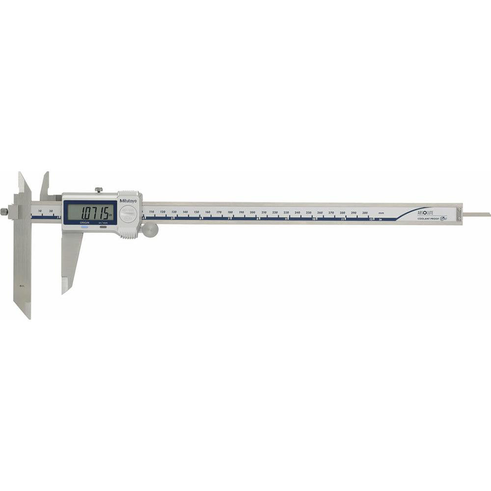 Mitutoyo 573-701-20 Electronic Caliper: 150.00 mm/6", ±0.0100 mm/±0.0005" Resolution, ±0.02 mm/±0.0010" Accuracy, Data Output, Stainless Steel Jaws