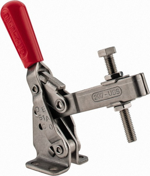 De-Sta-Co 207-USS Manual Hold-Down Toggle Clamp: Vertical, 449.62 lb Capacity, U-Bar, Flanged Base