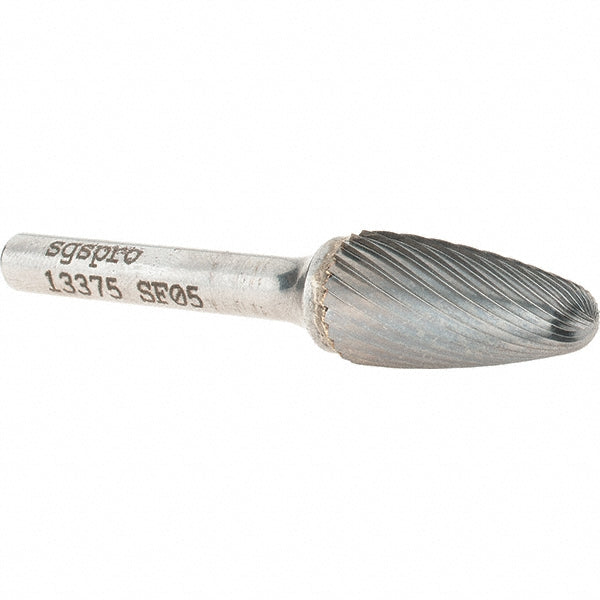 SGS Pro 13375 Abrasive Bur: SF-5, 1/2" Cut Dia, Ball Nose Tree, Single Cut