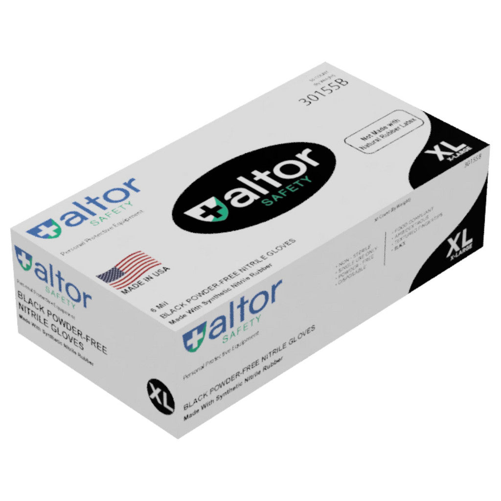Altor Safety 30155B Disposable Glove: Size X-Large, 6.0 mil, Nitrile, Food Grade, Powder-Free