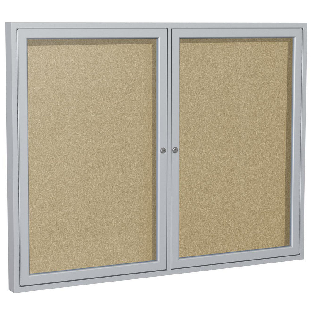 Ghent PA23648VX-181 Enclosed Letter Board: 48" Width, 36" Height, Flannel Board, Caramel