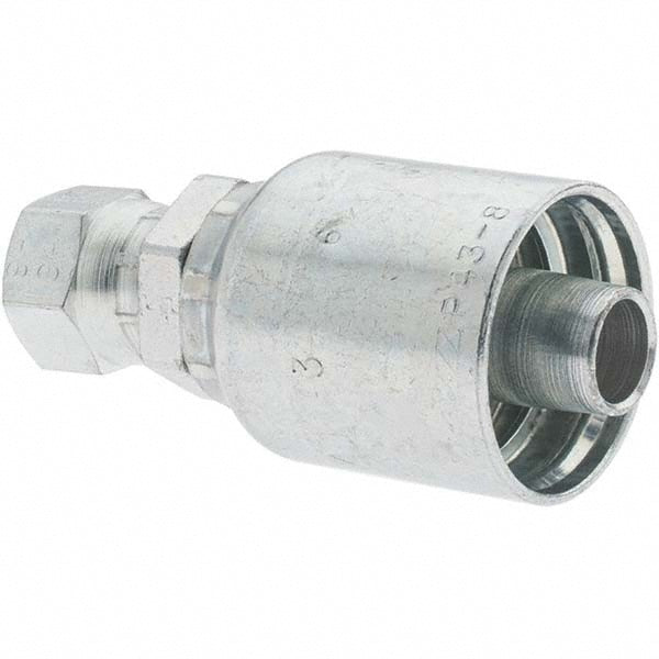 Parker 10643-6-8 Hydraulic Hose Straight Female JIC 37 deg Swivel Fitting: 1/2" Hose ID, 8 Hose Size, 9/16-18
