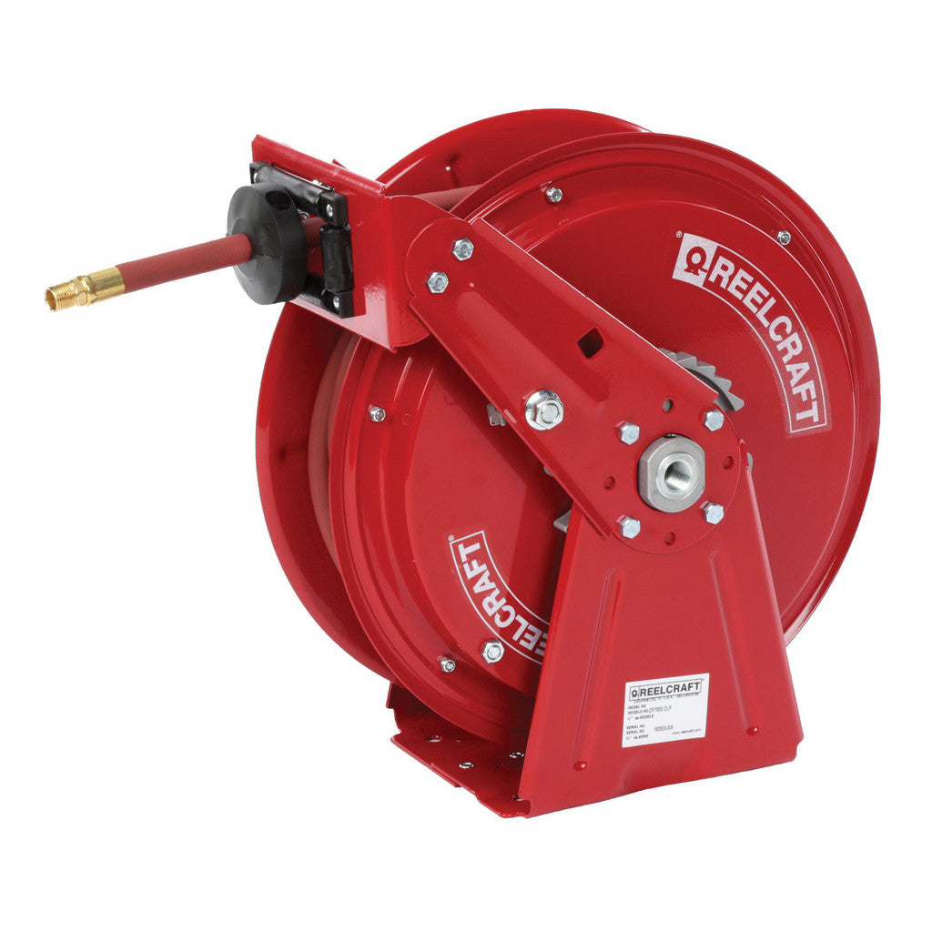 Reelcraft DP7850 OLP Hose Reel with Hose: 1/2" ID Hose x 50', Spring Retractable