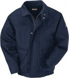Bulwark JLJ6NV RG M Cold Weather & Flame Resistant/Retardant Jacket: Size Medium, Cotton & Nylon, Zipper Closure