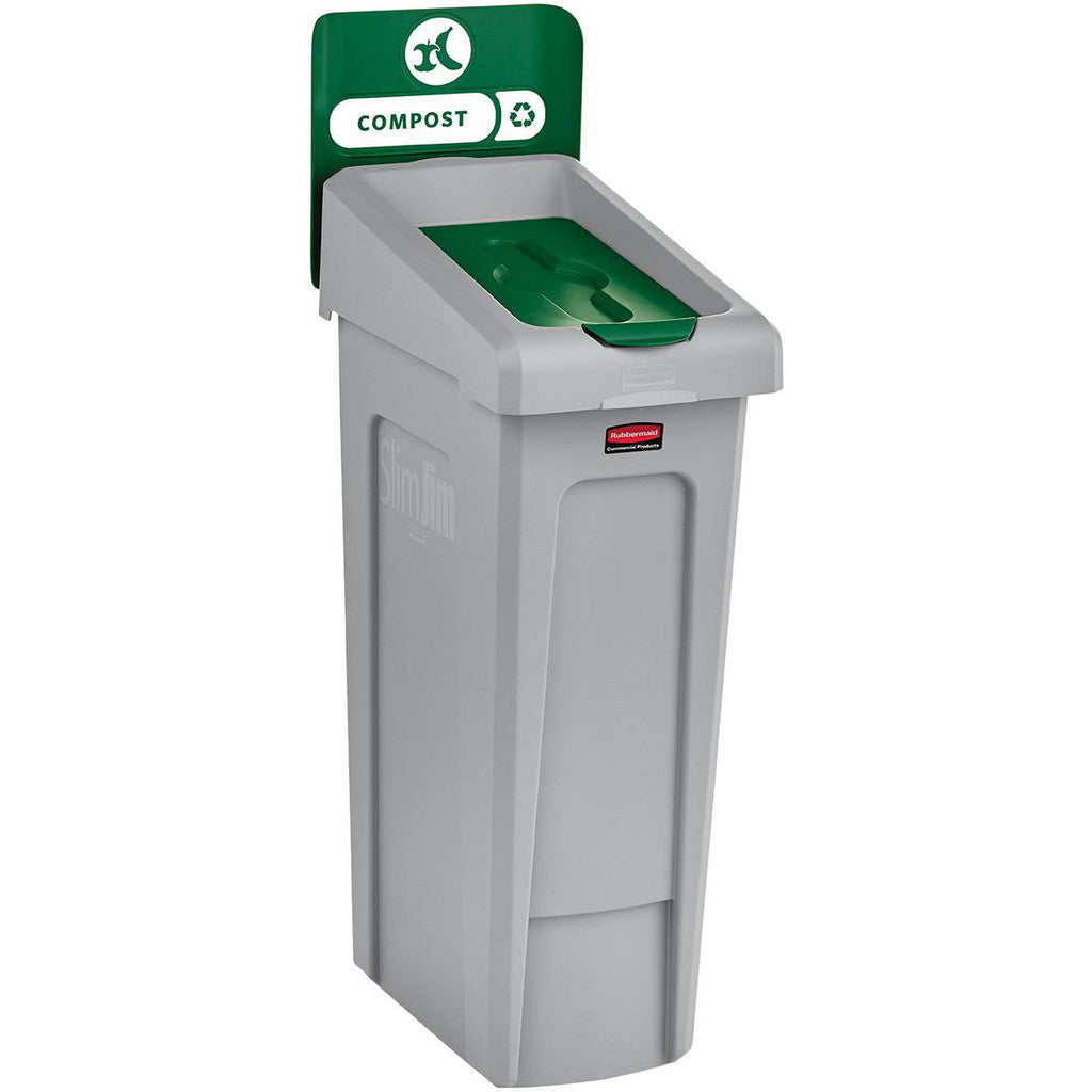 Rubbermaid 2185051 SLIM JIM RECYCLING STATION 1-STREAM COMPOST, 23 GAL