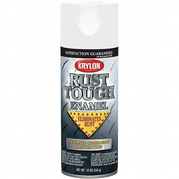 Krylon K09200008 Rust Tough Rust Preventive Enamel, Gloss, White, 12 oz