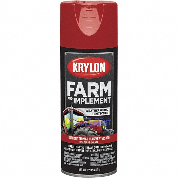 Krylon K01933008 Farm & Implement Spray Paint, Gloss, International Harvester Red, 12 oz