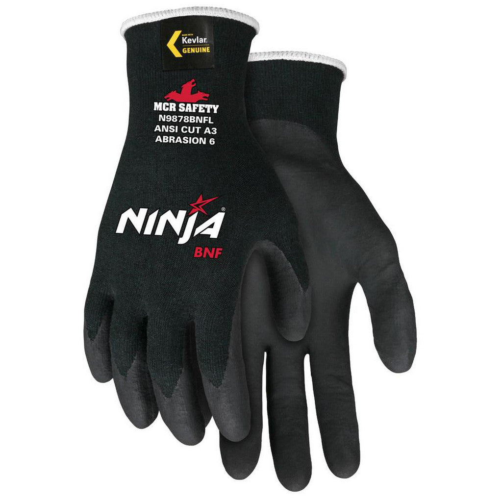 MCR Safety N9878BNFS Cut, Puncture & Abrasion-Resistant Gloves: Memphis N9878BNF, Cut A3, Puncture 2, Abrasion 6, 18 ga, Size Small, 8-3/4" Long