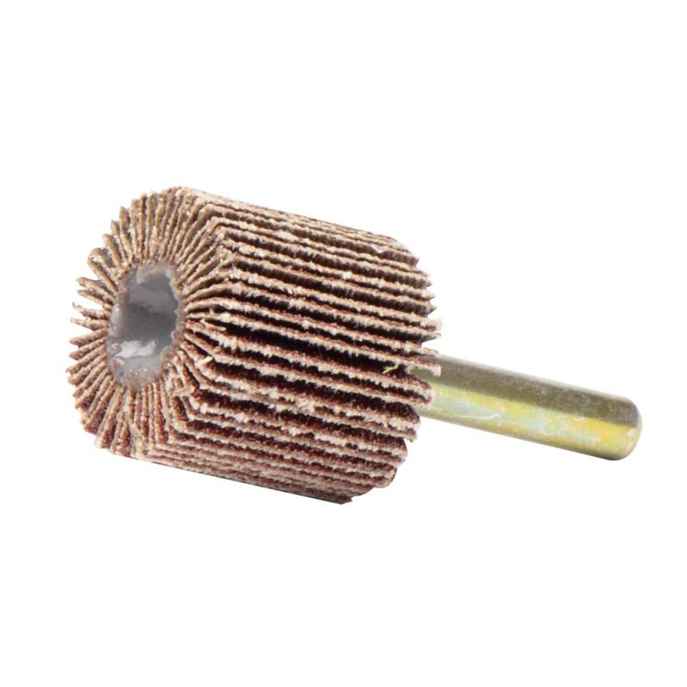Weiler 52003 Mounted Flap Wheel: 1" Dia, 1" Face Width, 60 Grit, Aluminum Oxide