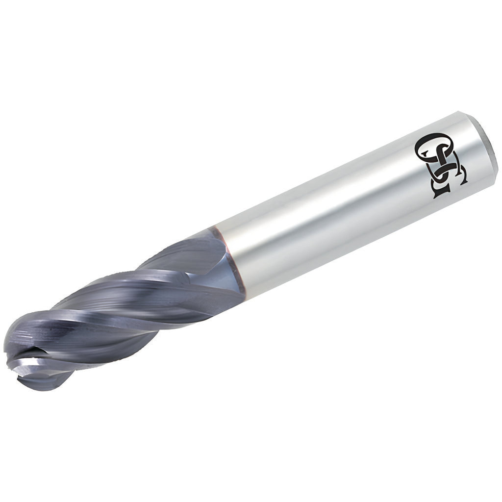 OSG HP441-3150-BN Ball End Mill: 8.00 mm Dia, 21.00 mm LOC, 4 Flute, Solid Carbide