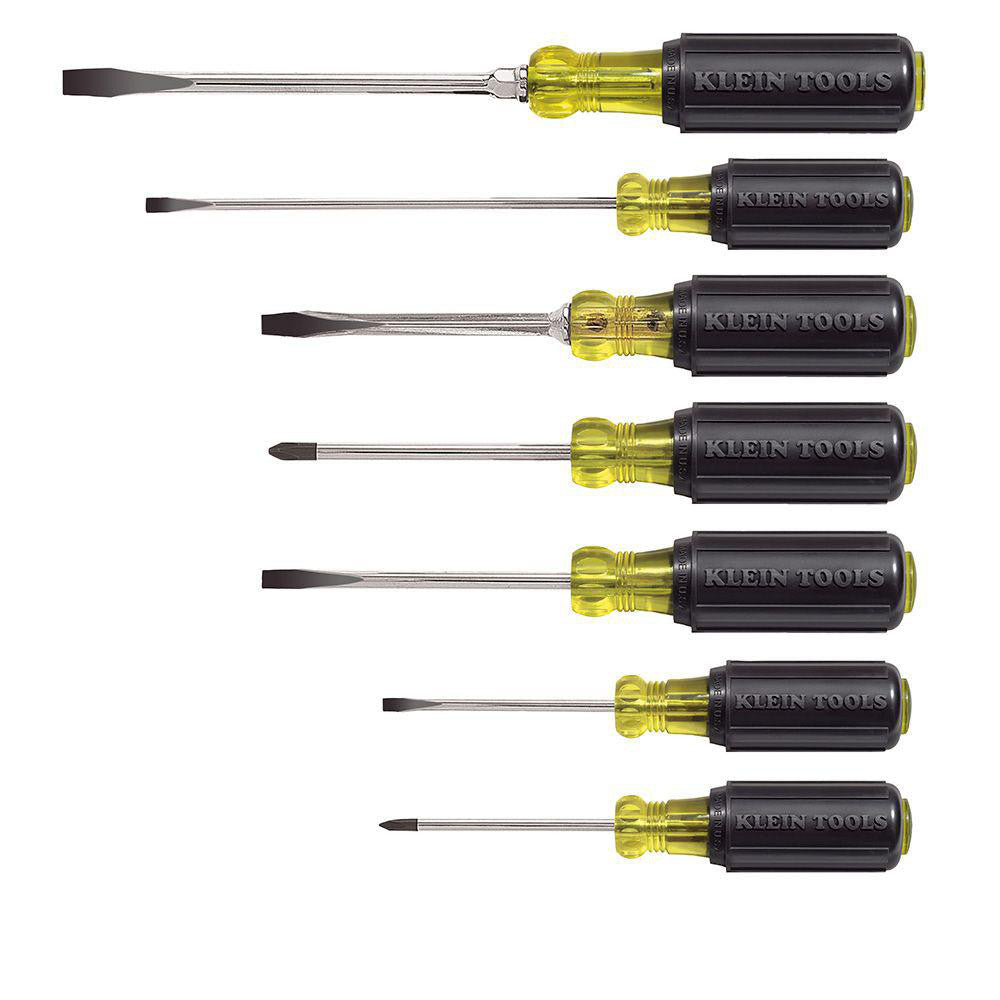 Klein Tools 85076 Screwdriver Set: 7 Pc, Cabinet, Keystone & Phillips