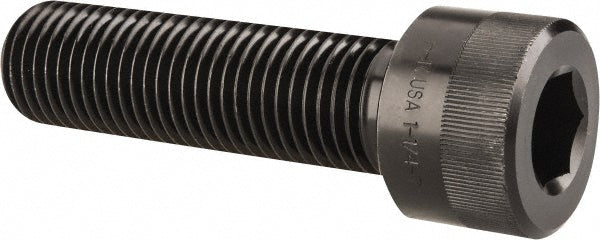 Holo-Krome 72406 Hex Socket Cap Screw: 1-1/4-7, 4-1/2" Length Under Head, Alloy Steel, Black Oxide Finish
