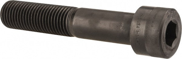 Holo-Krome 72414 Hex Socket Cap Screw: 1-1/4-7, 6-1/2" Length Under Head, Alloy Steel, Black Oxide Finish