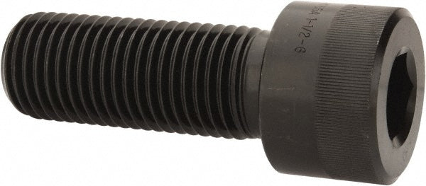 Holo-Krome 72430 Hex Socket Cap Screw: 1-1/2-6, 4" Length Under Head, Alloy Steel, Black Oxide Finish