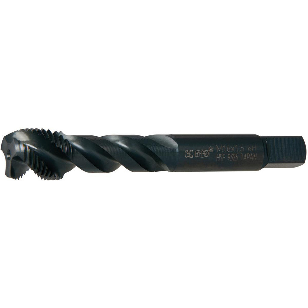 OSG 2292801 Spiral Flute Tap: M16x1.5, Metric Fine, 3 Flute, Modified Bottoming Chamfer, 6H Class of Fit, Vanadium High-Speed Steel, Oxide Finish