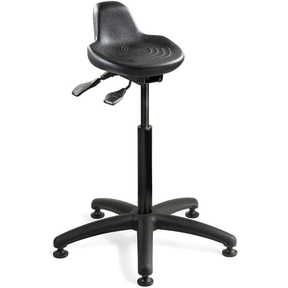 Bevco 3505 Sit-Stand Stool: Polyurethane, 17-1/2" Seat Width, 9" Seat Depth, Black